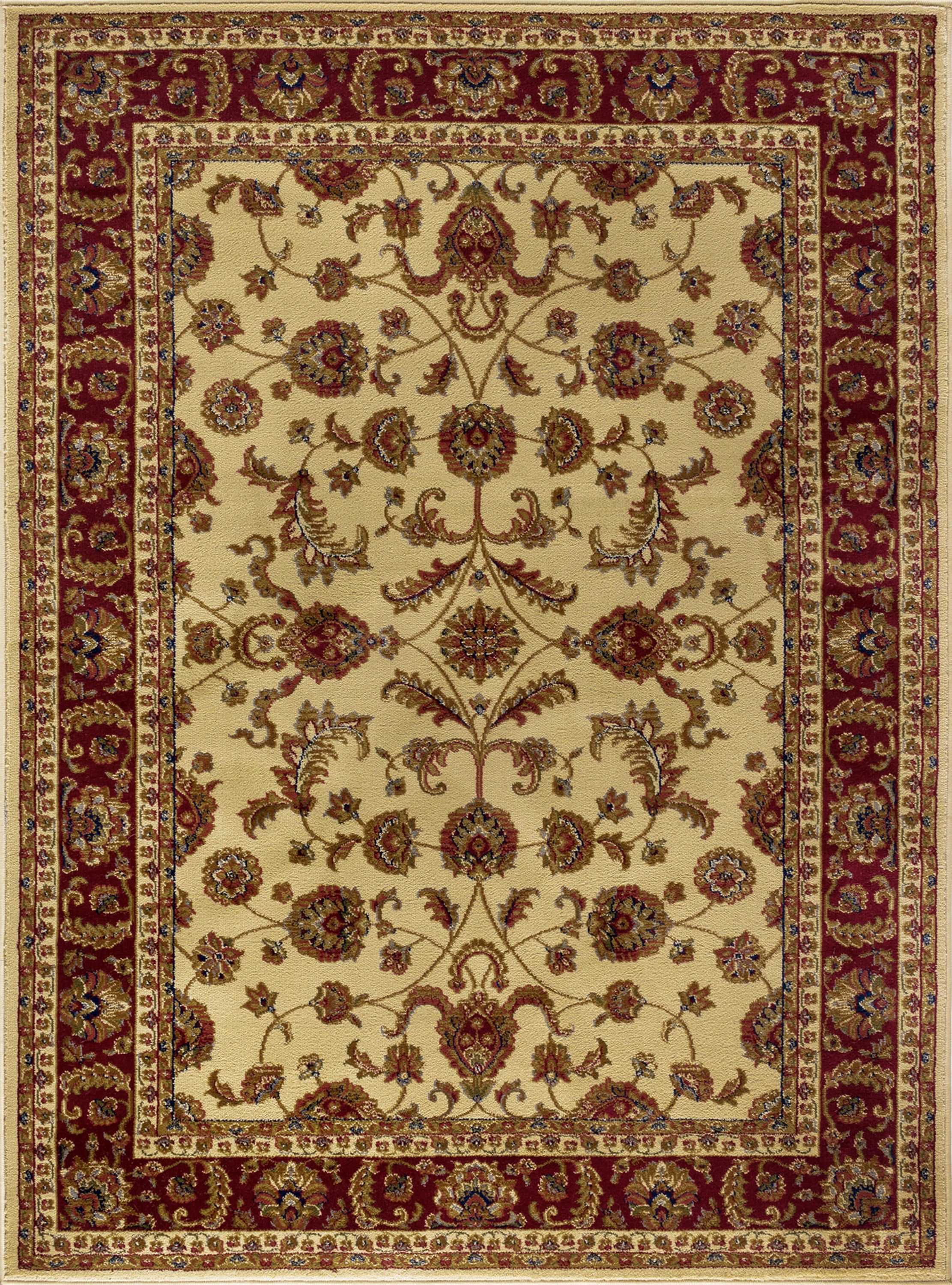 Sensation Transitional 6.7' x 9.6' Ivory and Scarlet Polypropylene Indoor Area Rug