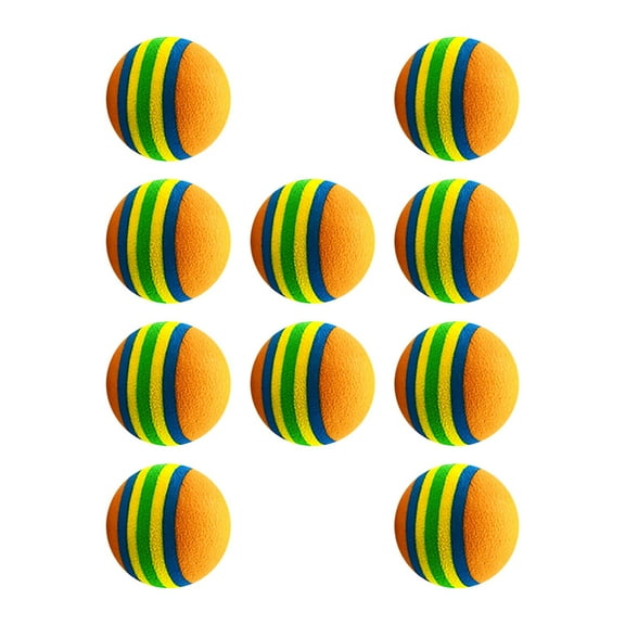 Segolike 10 Pieces Golf Training Balls Soft Durable Golf Balls for Office Home Garden orange and colorful