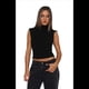 thumbnail image 3 of Tops Cortos Sin Mangas para Mujer, Camisetas Sin Mangas Fruncidas con Cuello Alto, Camisetas para Salir Y2K, Camisetas Ajustadas Lisas. Negro XL, 3 of 7