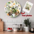 thumbnail image 5 of Wall Clock 12 Inch Retro Tropical Round Silent Decorative Wall Clocks Battery Operated for Living Room Bedroom Kitchen Classroom Decor, Frog Coffee Mushroom Plant Green,Large, 5 of 7