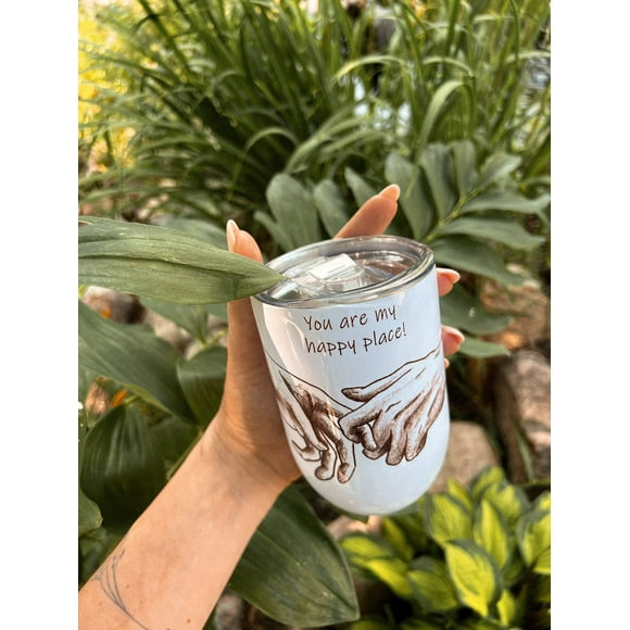 Love, together, 12oz Wine Tumbler, Outdoor Mug, Thermos 12oz Tumbler, Stainless Steel Wine Tumbler