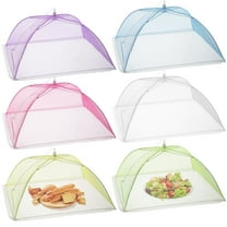 6Pcs Mesh Food Cover 17 Inch Collapsible Food Net Cover Tent Umbrella Screen Tents for Outdoors Picnic