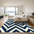 thumbnail image 3 of ODIKA 4'x6' Machine Washable Non-Slip Area Rug, Geometric Navy Blue High Traffic Rug, Blue, 1169980, 3 of 7