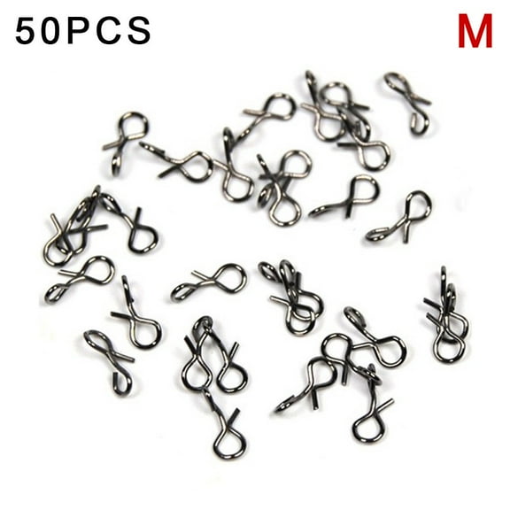 50pcs Stainless Steel Fly Fishing Snap Hooks / Links / Connectors Quick Change