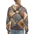 thumbnail image 7 of Lsque Rustic Tile Pattern Pattern Casual Women's Hoodie,Hooded Sweatshirt with Kangaroo Pocket,Pullover Hoodie with Eye-catching Drawstrings-Small, 7 of 7