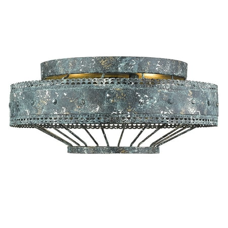 Patv Verde Patina Ceramic - Ferris Flush Mount in Blue Verde Patina