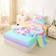 thumbnail image 2 of Erosebridal Cute Rainbow Unicorn Twin Sheet Sets,Watercolor Alphabet R Girls Personalized Gifts Bedding For Kids 3pcs, 2 of 6