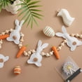 thumbnail image 6 of 39.37inch Happy Easter Bunny Carrot Garland, Felt Banner with Wooden Beads, Rustic Spring Decor for Mantle, Fireplace, and Party Decorations, 6 of 9