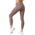 thumbnail image 4 of Yelete Women's High Waist Mesh Leggings with Moto Pockets, Smoky Mauve L, 4 of 4