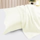 thumbnail image 4 of Juego de 2 fundas de almohada de satén PiccoCasa, fundas de almohada de satén sedoso estándar/reina color crema blanco, 4 of 7
