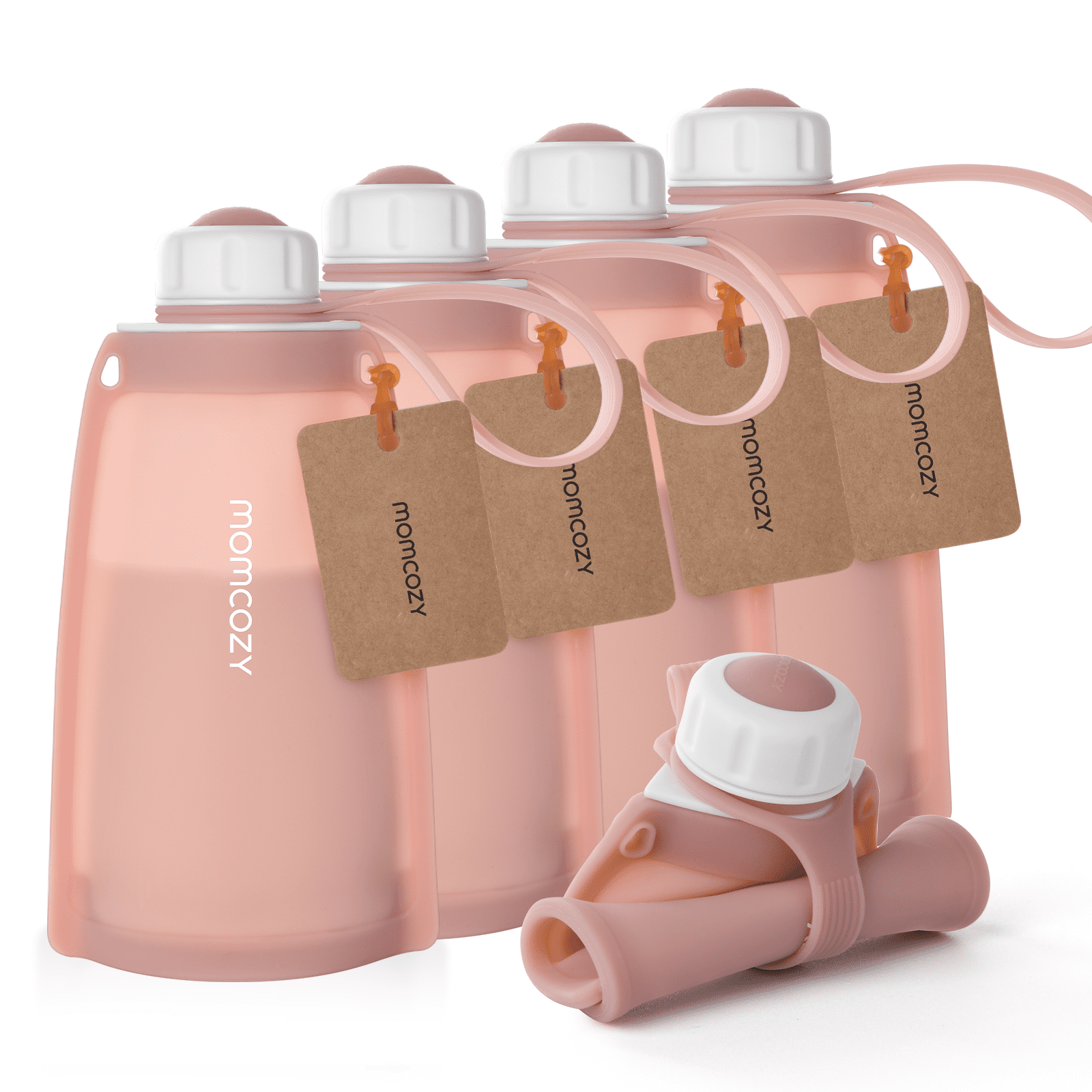Momcozy Breastmilk Storage Bags 120 ct, Temp-Sensing Discoloration Breastfeeding Storage Bag 6oz/180ml, Clear