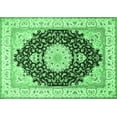 thumbnail image 1 of Ahgly Company Indoor Rectangle Medallion Emerald Green Traditional Area Rugs, 2' x 4', 1 of 4