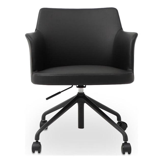 Moe's Home Collection Morris Office Chair PVC Black Metal