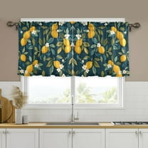 Yayeee Kitchen Curtains Set of 2 Light Filtering 57"x36" Over Sink Window Panels, Blue Lemons