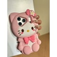 thumbnail image 3 of 3D Kitty Phone Case for iPhone 17 Pro Max 16 15 14 13, Cute Kawaii Soft Silicone Cartoon Case with Bow Flower, Shockproof Protective Cover for Women Girls, 3 of 7