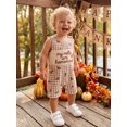 thumbnail image 2 of Thanksgiving Baby Boy Outfit Newborn Croissant Letter Sleeveless Tank Romper Plaid Smocked Jumpsuit Overalls Cute Fall Clothes, 2 of 8