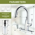 thumbnail image 5 of Wowow Pull Down Kitchen Faucet with Dual Function Sprayer,Single Handle Gooseneck Chrome Kitchen Faucet with Soap, 5 of 6