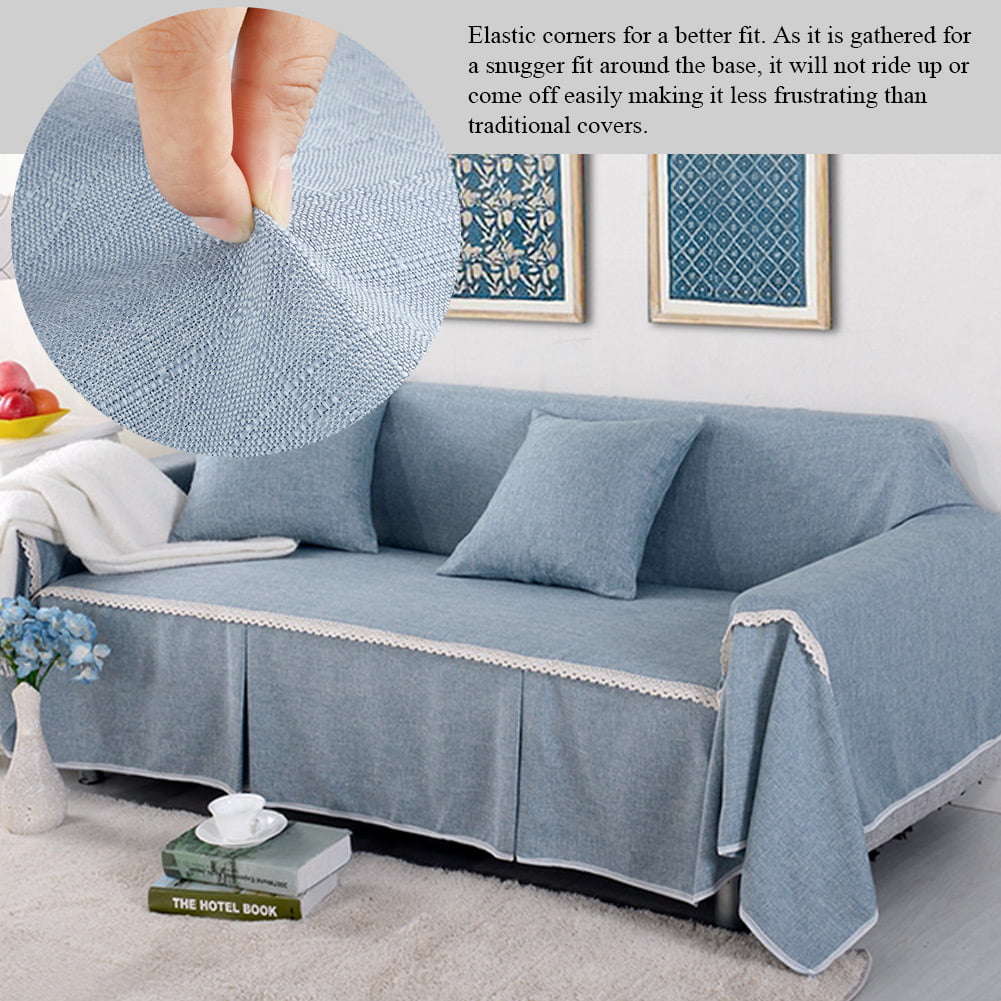 Innovative Textile Solutions Plush Damask Throw Loveseat Slipcover Cornflower Blue
