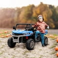 thumbnail image 2 of Aosom 2 Seater Ride on Car, 12V 7AH Ride on Dump Truck Kids UTV, Blue, 2 of 10