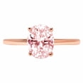 thumbnail image 7 of Solitaire Engagement Ring for Women - 2ct Simulated Pink Diamond in 14K Rose Gold Promise Ring, 7 of 7