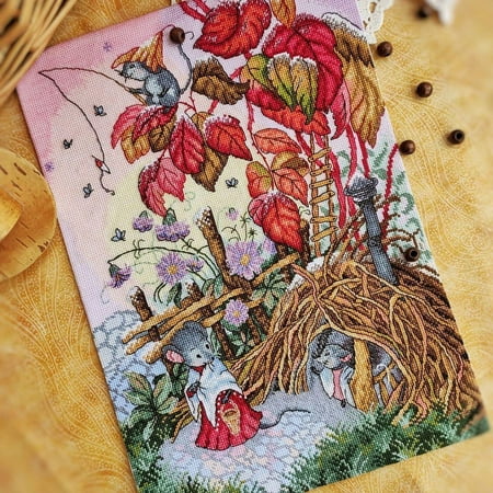 UPC: 4627077368480 | Autumn Morning SNV-628 Counted Cross-Stitch Kit