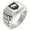 Silver, variant on Stainless Steel Elephant Strength Coat of Arms Shield Geometric Pattern Step-Down Biker Style Polished Ring