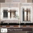 thumbnail image 6 of Keonjinn LED Bathroom Mirror with Frontlit and Backlit 48'' x 30'', Stepless 3 Colors Temperature & Dimmable Modern LED Wall Mount Mirror, Anti-fog Frameless LED Mirror, 6 of 7
