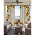 thumbnail image 4 of Yellow Sunflowers Blackout Curtains, Light Blocking Print Window Curtains, Farmhouse Rustic Botanical Floral Plants Thermal Insulated Window Drapes for Living Room 2 Panels, 104"W x 96"L, 4 of 9