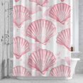thumbnail image 2 of Pink Seashell Bathroom Shower Curtain, Summer Coastal Watercolor Waterproof Washable Soft Bath Curtain for Bathtub Decor with 12 Hooks&Grommet, 60x72 Inch, 2 of 9