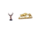 thumbnail image 1 of Figura de cabeza de ciervo, estatua de animal, escultura de escritorio de resina, adorno moderno con grabado creativo, ideal para regalar, decoración, 1 of 8