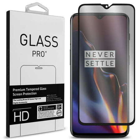 CoverON OnePlus 6T Tempered Glass Screen Protector - InvisiGuard Series Full Coverage 9H with Faceplate (Case