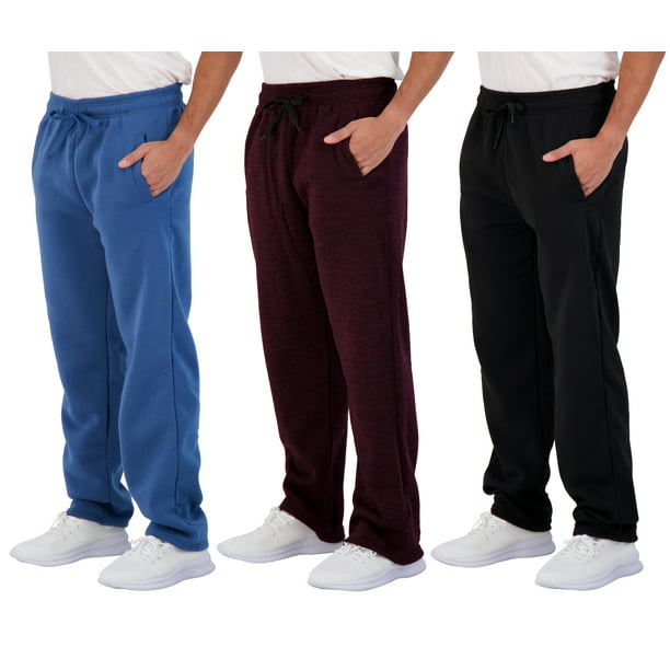 Real Essentials Men's 3-Pack Tech Fleece Sweatpants, Sizes S-3XL, Mens ...
