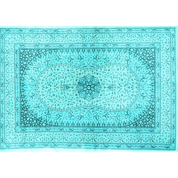 Ahgly Company Indoor Rectangle Persian Light Blue Traditional Area Rugs, 5' x 7'