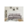 Homestock Coastal Cool Dark Gray Linen Reversible Sleeper Sectional Sofa with Storage Chaise