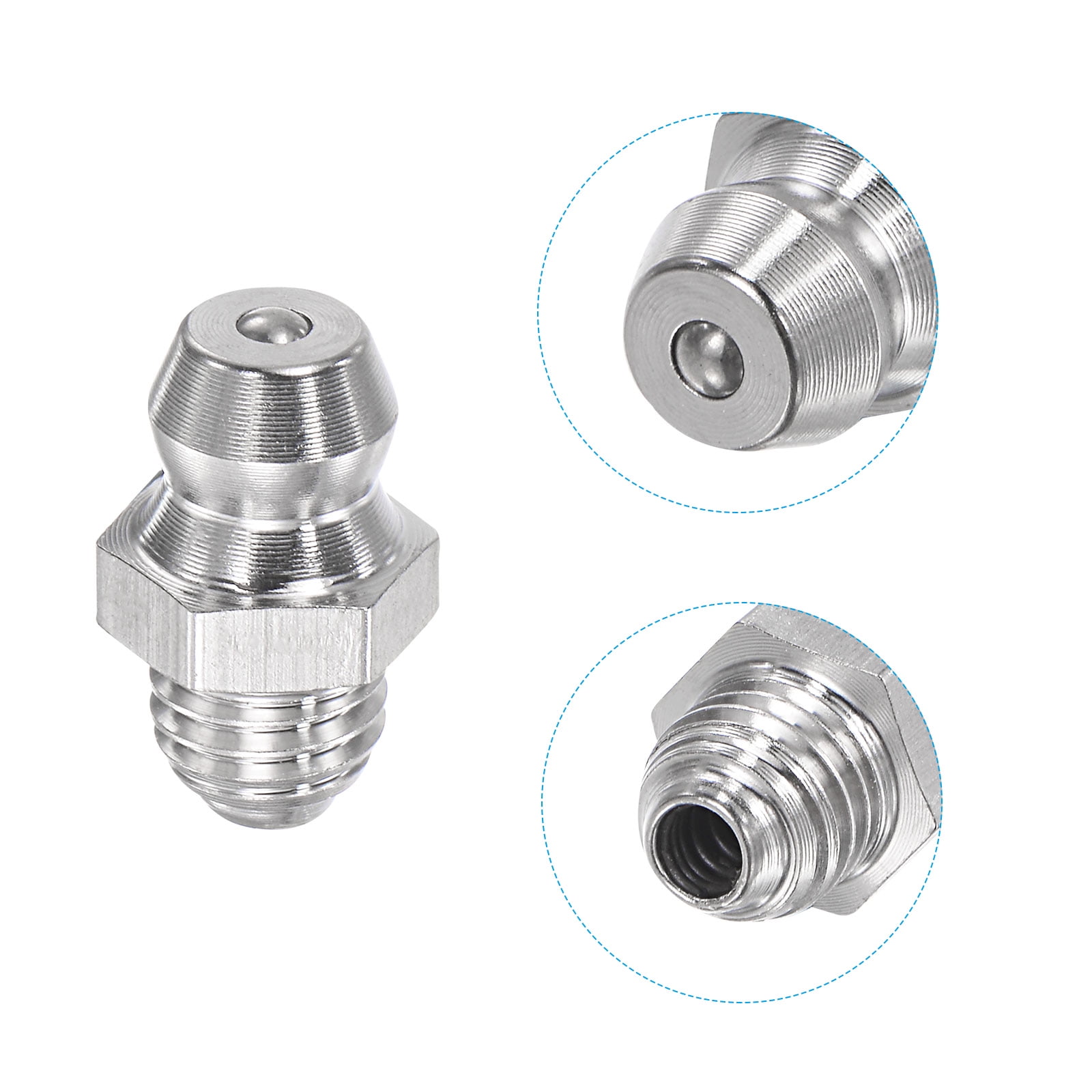 Unique Bargains Stainless Steel Straight Hydraulic Grease Fitting
