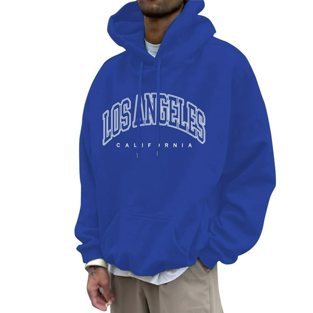LUOGENLI Chandails à Capuche pour Hommes Graphique Mode Homme Décontracté Lettre Partie Imprimée Chandail à Capuche à Enfiler Manches Longues Chandail à Capuche à Fermeture Éclair Chandails à Capuche pour Hommes Graphique Anime Blue1 Taille TTTG