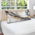 thumbnail image 4 of Gold White Ink Marble Plush Pillow Cases Queen Size Ultra Soft Warm Pillowcases with Zipper 20"x30", 4 of 9