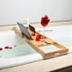 thumbnail image 4 of de bambú para bañera, carrito de bañera expandible perfecto con rejil de lectura o soporte para tableta, de baño premium que incluye Soledad bandeja de bañera cama extensible, 4 of 10