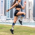thumbnail image 6 of Lsque Starry White Horse Pattern Sport Compression Socks for Men & Women 15-20 mmHg Knee High Nurse Pregnant Running Medical and Travel Athletic, 6 of 6