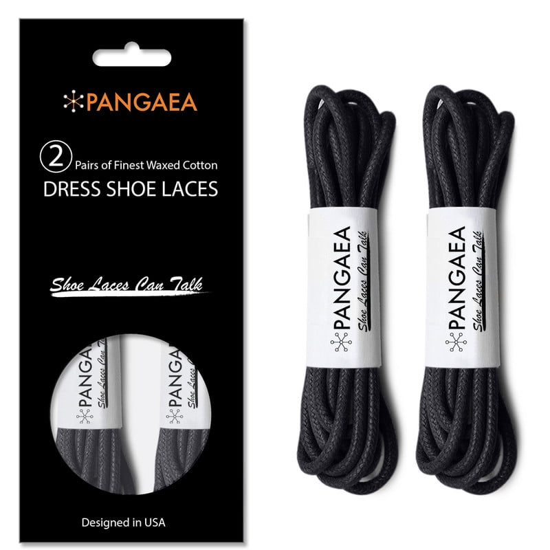 20 laces Lot 10 PAIRS 46" round waxed BLACK oxford dress SHOE LACES