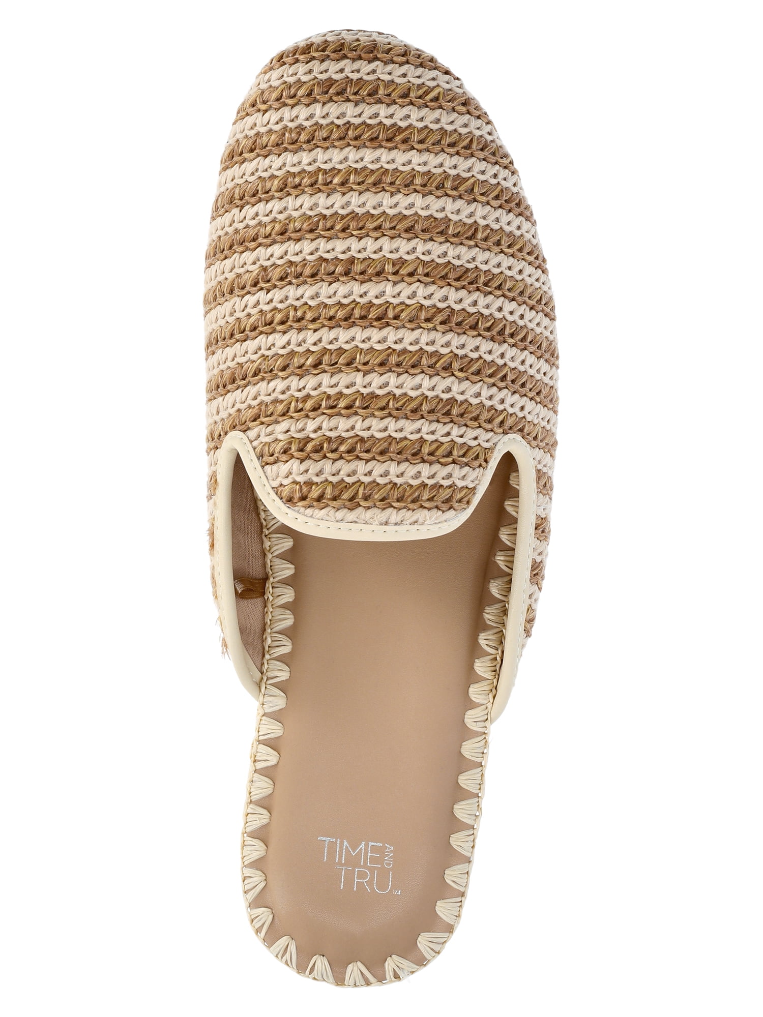 Time and Tru Women's Whipstitch Raffia Mules