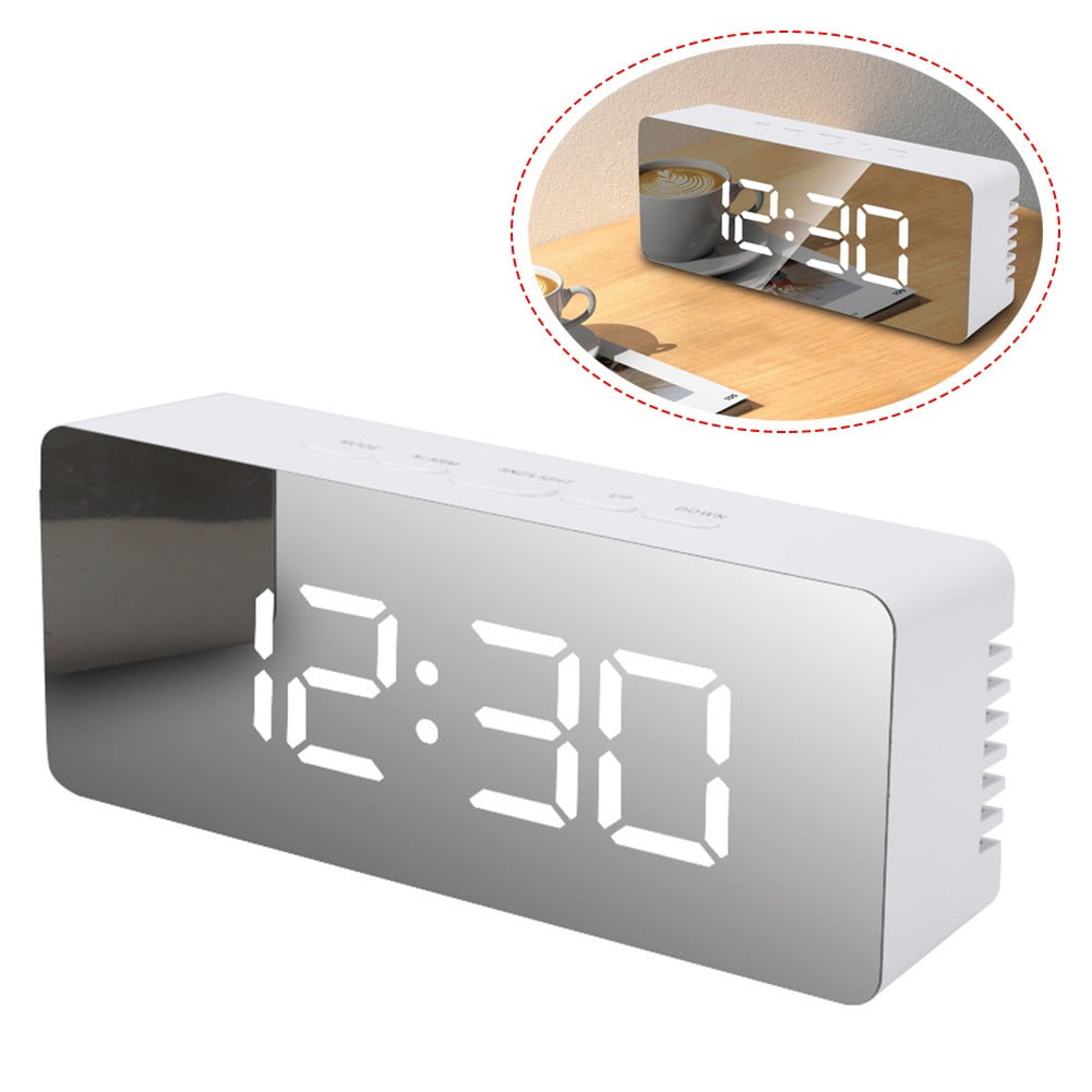 Geege Digital Alarm Clock, Large Mirror Surface LED Clocks, Home Room