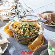 Simax Glass Casserole Dish with Lid Microwave & Oven Safe Glass Bakeware, 3 Quarts