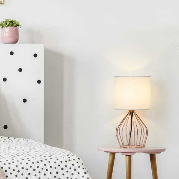 Rose Gold Haitral Bedside Table Lamp Modern Hollow Base