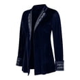 thumbnail image 5 of LEKODE Velvet Blazer Jackets for Women Long Vintage Floral Embroidered Jacket Open Front Gothic Coat Pirate Jacket Steampunk Fall Outerwear Navy XL, 5 of 7