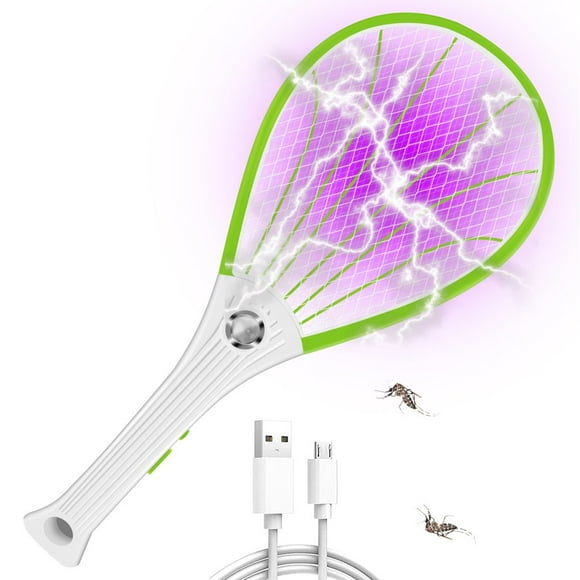 CNKOO Bug Zapper Racket Fly Killer Rechargeable Electric Fly Swatter Racket with 3500V Powerful Grid Pest Insects Control Flying Bugs Trap Mosquito Killer for Indoor Outdoor
