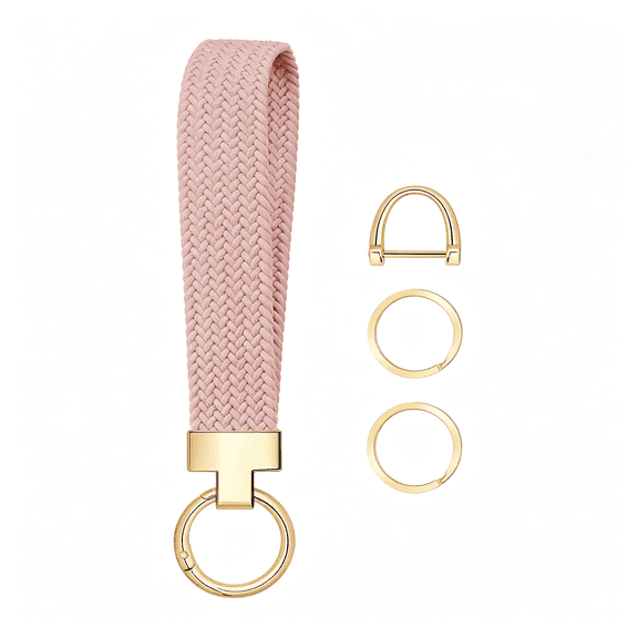 ACDANC Stretchy Wristlet Keychain, Cute Key Chain, Woven Wrist Lanyard for Car Keys with 3 Keyrings and D-Ring for Women Men, Keychain Wristlet