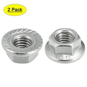 M10 Serrated Flange Hex Lock Nuts 304 Stainless Steel 2 Pcs