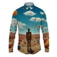 thumbnail image 4 of Camisa con solapa con estampado 3D de globos para hombre y mujer, camisas casuales de moda de manga larga, blusas con botones, ropa unisex de gran tamaño, 4 of 5