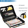 thumbnail image 3 of FORMRS Zipper Binder with Shoulder Strap 2-inch Ring 500 Sheet Capacity File Bag, Green Abstract Pattern, 3 of 5